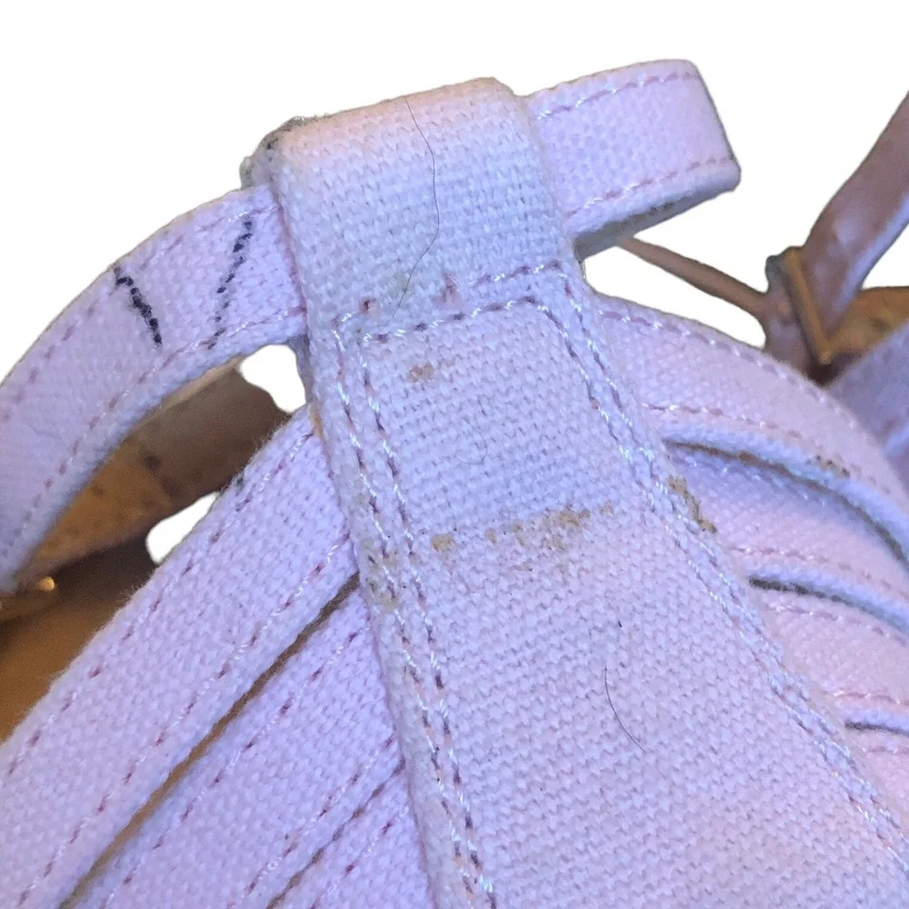 White Mountain Soft Pink Ankle Strap Wedges size 7 1/2 - Picture 6 of 10